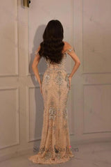 Suzhoufashion Off The Shoulder Formal Dress Beaded Tulle Sheath/Column Prom Dress
