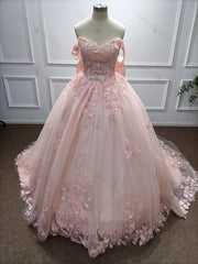 Suzhoufashion Pink Quinceanera Dress Lace Appliques Ball Gown Off the Shoulder Sweet 16 Dress