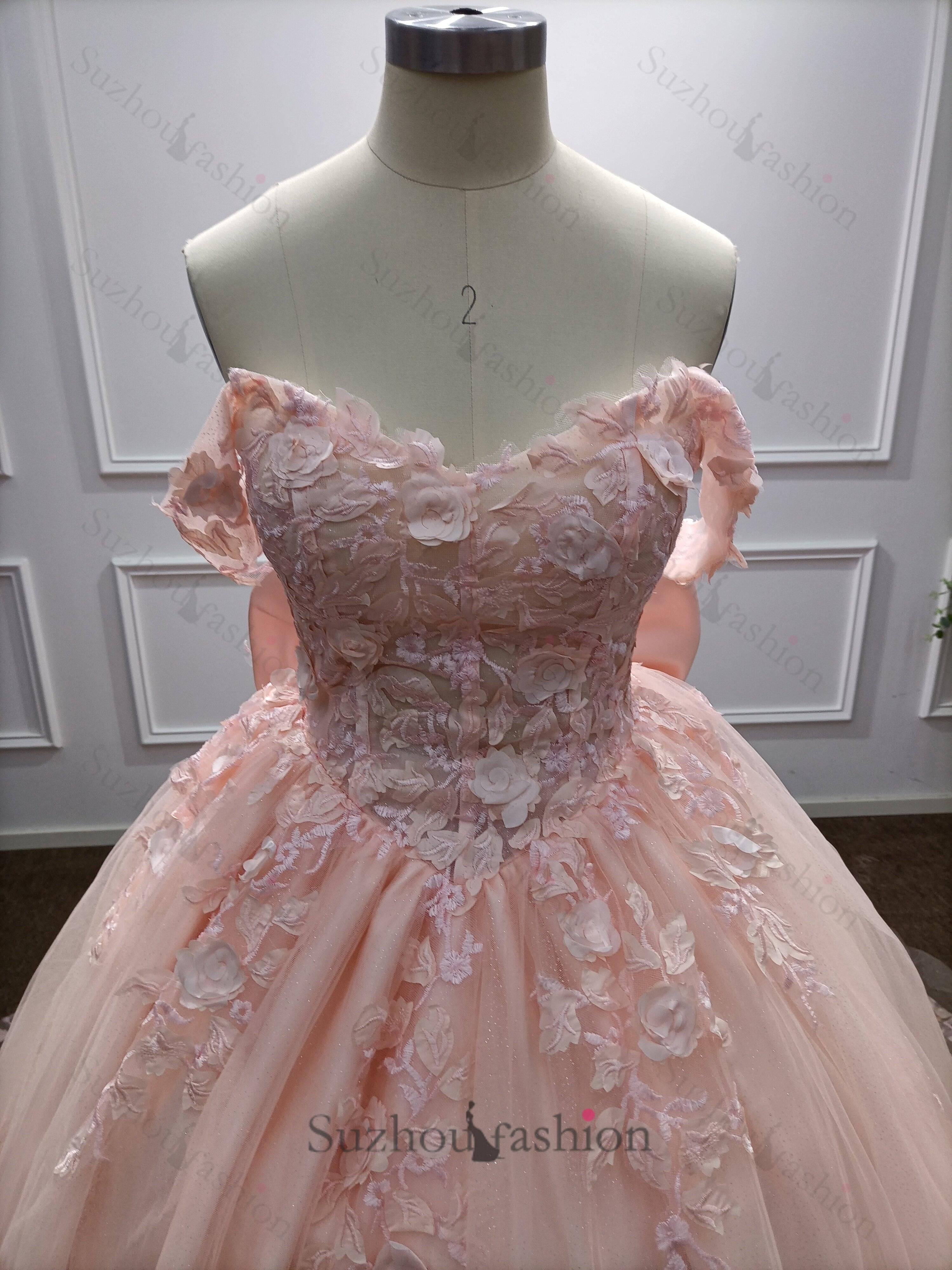 Suzhoufashion Women Pink Quinceanera Dress Lace Appliques Ball Gown Off the Shoulder Sweet 16 Dress Suzhoufashion Women Pink Quinceanera Dress Lace Appliques Ball Gown Off the Shoulder Sweet 16 Dress