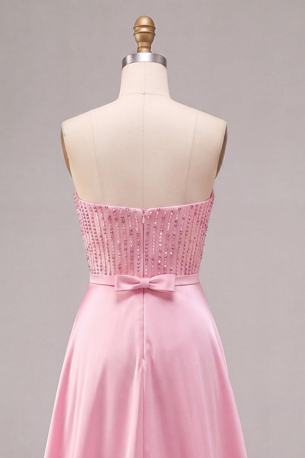 Suzhoufashion Pink Sequin Short Tight Homecoming Dress with Cape