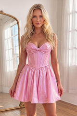 Suzhoufashion Pink Sweetheart A Line Short Corset Homecoming Dress