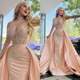 Suzhoufashion Popular One Shoulder Mermaid Prom Dress Overskirt Long With Lace Beads