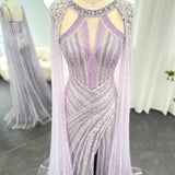 Suzhoufashion Pretty Lilac Scoop Mermaid Evening Dress Split With Beadings Ruffle