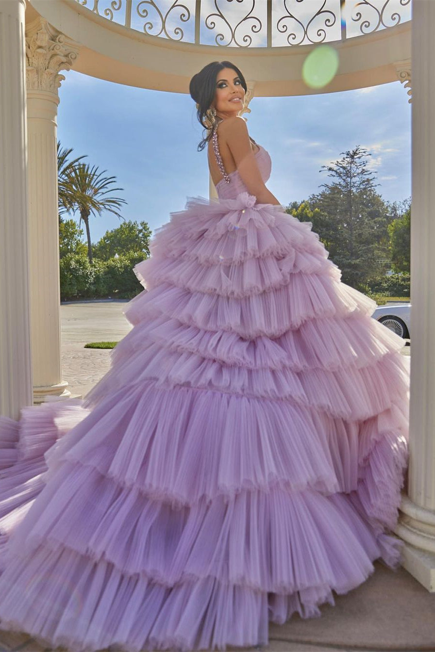 Suzhoufashion Princess Lilac Straps Ruffles Sleeveless Evening Dresses