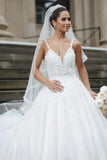Suzhoufashion Princess White Wedding Dresses With Lace A-line V-neck Sleeveless