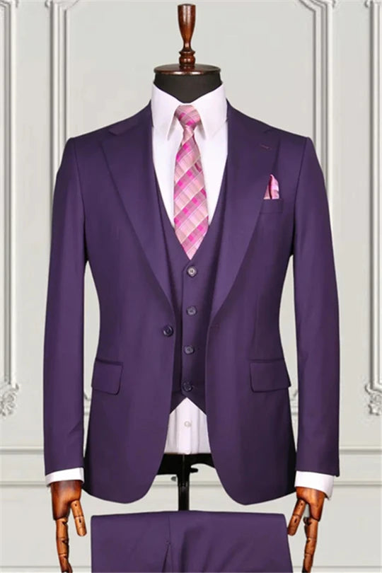 Suzhoufashion Purple Three Pieces Prom Men Suits