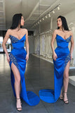 Suzhoufashion Royal Blue Sweetheart Mermaid Evening Dress Slit Long Online With Sequins