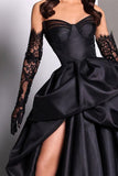 Suzhoufashion Sexy Black Sweetheart Mermaid Evening Prom Dresses Long With Slit Online