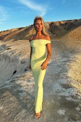 Suzhoufashion Sleek Pastel Yellow Off-Shoulder Mermaid Silhouette Prom Dress Formal Evening Gown