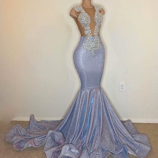 Suzhoufashion Sleeveless Mermaid Prom Dress WIth Crystals