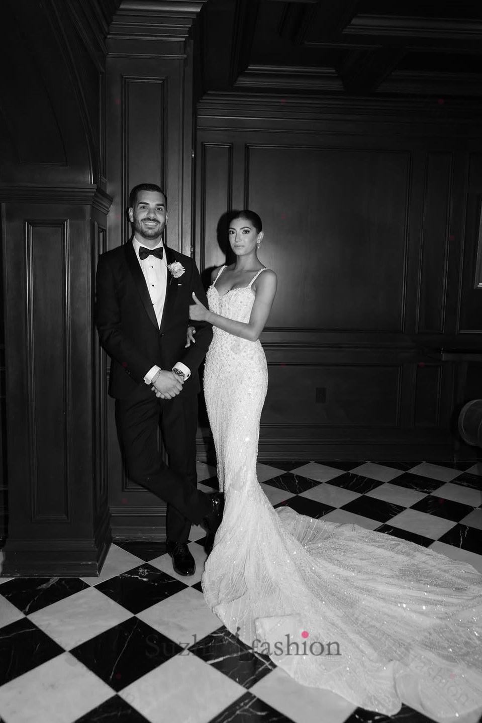 Suzhoufashion Spaghetti Straps Wedding Dress Mermaid Sleeveless Backless Beaded Bridal Dress