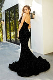 Suzhoufashion Sparkly Black Sweetheart Prom Dresses Sequined Evening Gowns Mermaid Long