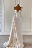 Suzhoufashion Stunning Ivory One-Shoulder Sweetheart Sleeveless Wedding Dresses With Beads