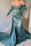 Suzhoufashion Stunning Off-the-shoulder Long Sleeves Mermaid Evening Dresses With Glitter