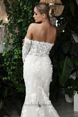 Suzhoufashion Sweetheart Mermaid Wedding Dress 3D Flowers Bridal Gown