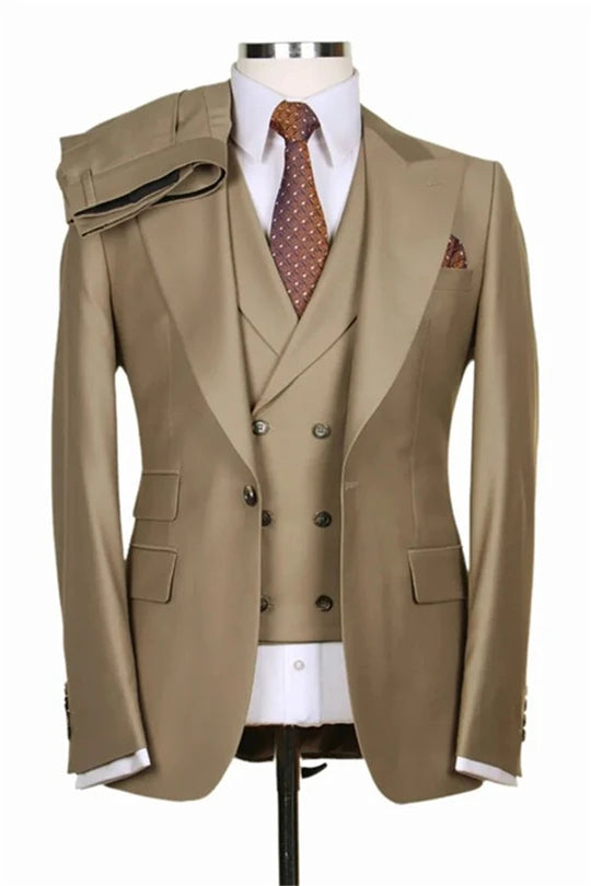 Suzhoufashion Three Pieces Peaked Lapel Slim Fit Men Suits