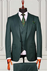 Suzhoufashion Trendy Dark Green Bespoke Double Breasted Men Suits