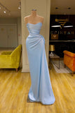 Suzhoufashion Unique Cross Sweetheart Light Blue Soft-pleated Long Evening Prom Dresses