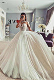 Suzhoufashion Vintage Jewel Lace A-Line Tulle Wedding Dresses With Long Sleeves