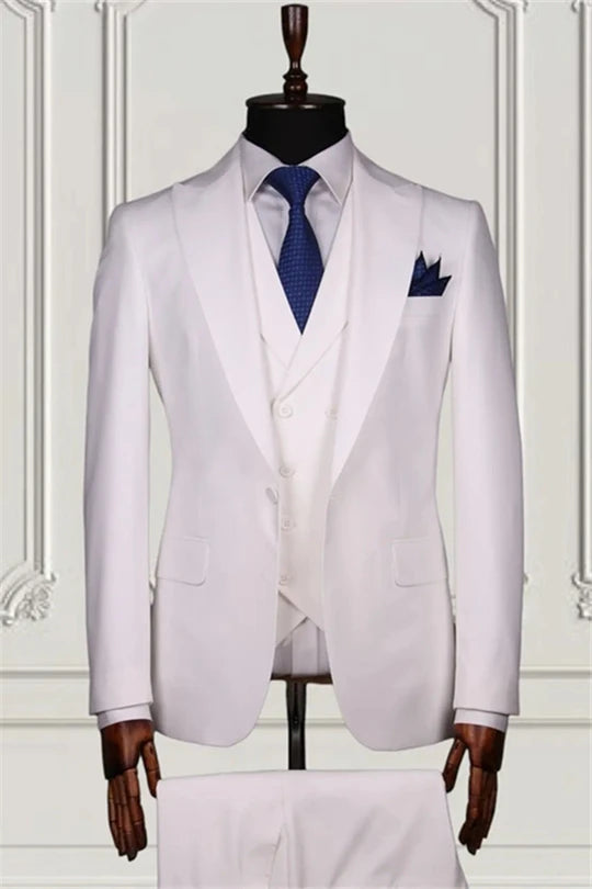 Suzhoufashion White Single Breasted Bespoke Men Suits