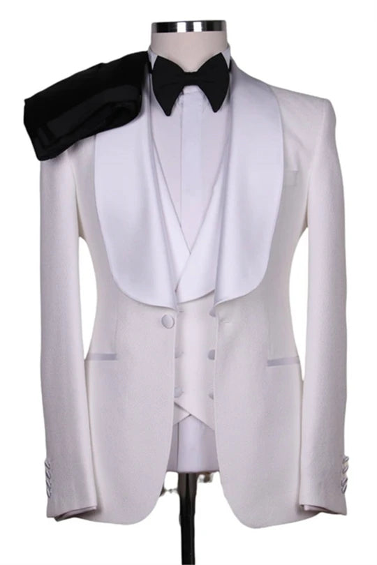 Suzhoufashion White Single Breasted Close Fitting Prom Men Suits