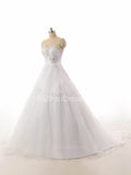 Sweetheart Beading White Long Bridal Gown Beautiful Lace Custom Made Princess Wedding Dress