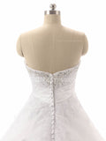 Sweetheart Beading White Long Bridal Gown Beautiful Lace Custom Made Princess Wedding Dress