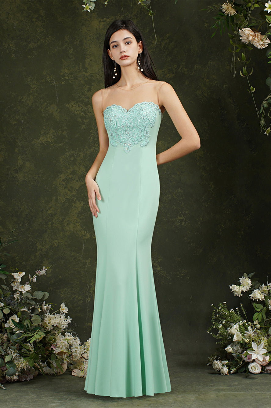Sweetheart Floral Lace Tulle Mermaid Long Formal Dress