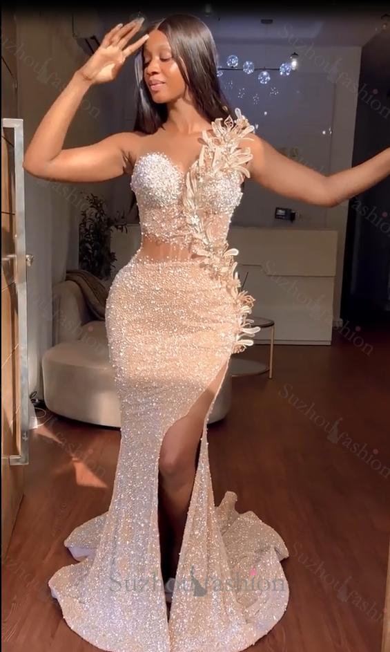 Sweetheart Mermaid Sequins Formal Dresses Long With Slit Sweetheart Mermaid Sequins Formal Dresses Long With Slit