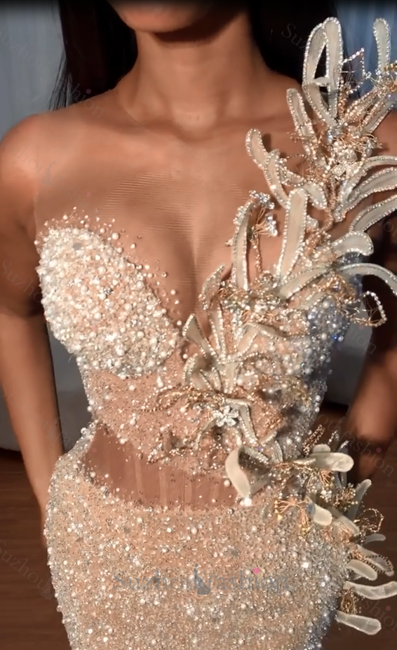 Sweetheart Mermaid Sequins Formal Dresses Long With Slit