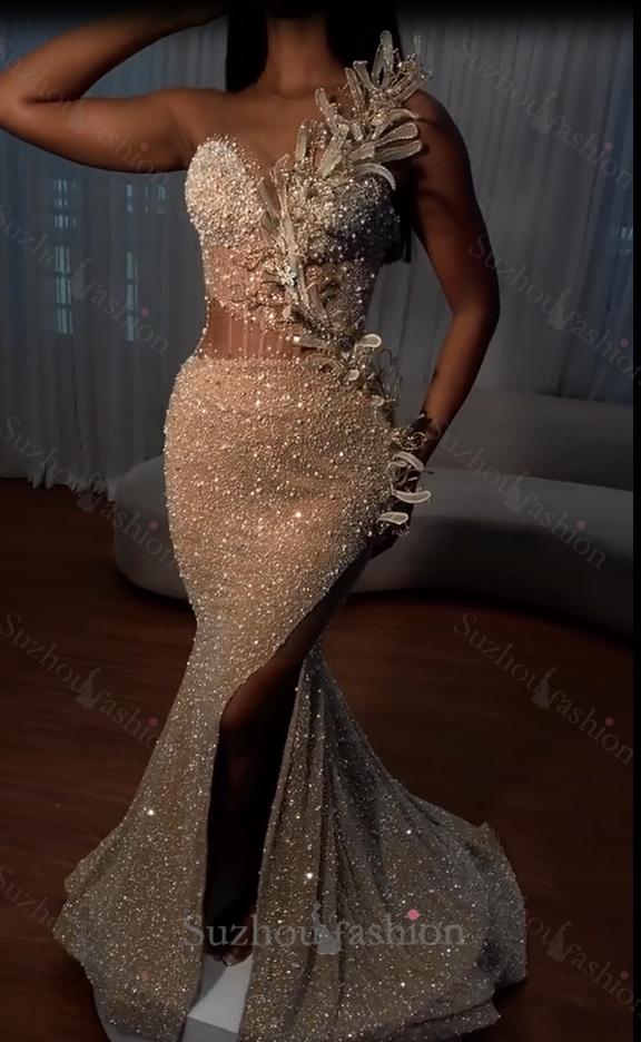 Sweetheart Mermaid Sequins Formal Dresses Long With Slit Sweetheart Mermaid Sequins Formal Dresses Long With Slit
