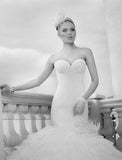 Sweetheart Mermaid Tulle Wedding Dresses Ruffles Sweep Train Bridal Gowns