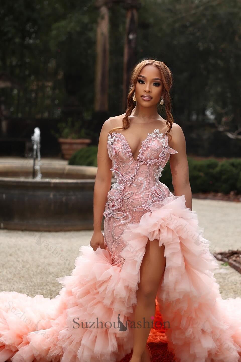 Sweetheart Pink Prom Dress Beaded Lace Strapless Formal Dress Sweetheart Pink Prom Dress Beaded Lace Strapless Formal Dress