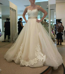 Sweetheart Tulle Bowknot Wedding Dress New Arrival Open Back Long Bridal Gowns