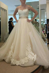Sweetheart Tulle Bowknot Wedding Dress New Arrival Open Back Long Bridal Gowns