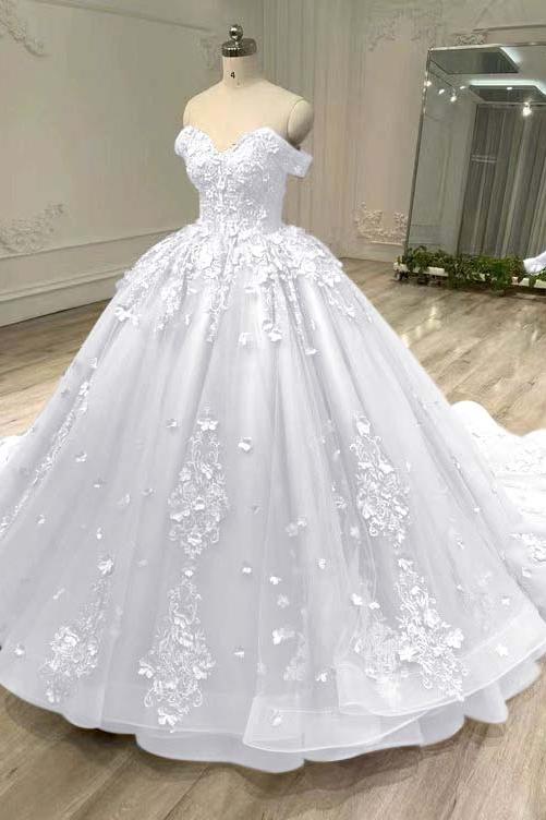 Tulle Sleeveless Off the Shoulder Long Evening Formal Dress With Appliques