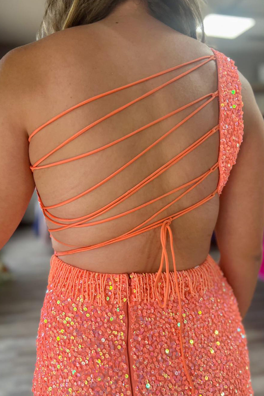 Turquoise Homecoming Dresses Sequin Fringed Cut Out Tight Short Cocktail Dresses