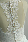 Unique White Jewel Sleeveless Wedding Dress | Appliques Chiffon Bridal Gowns