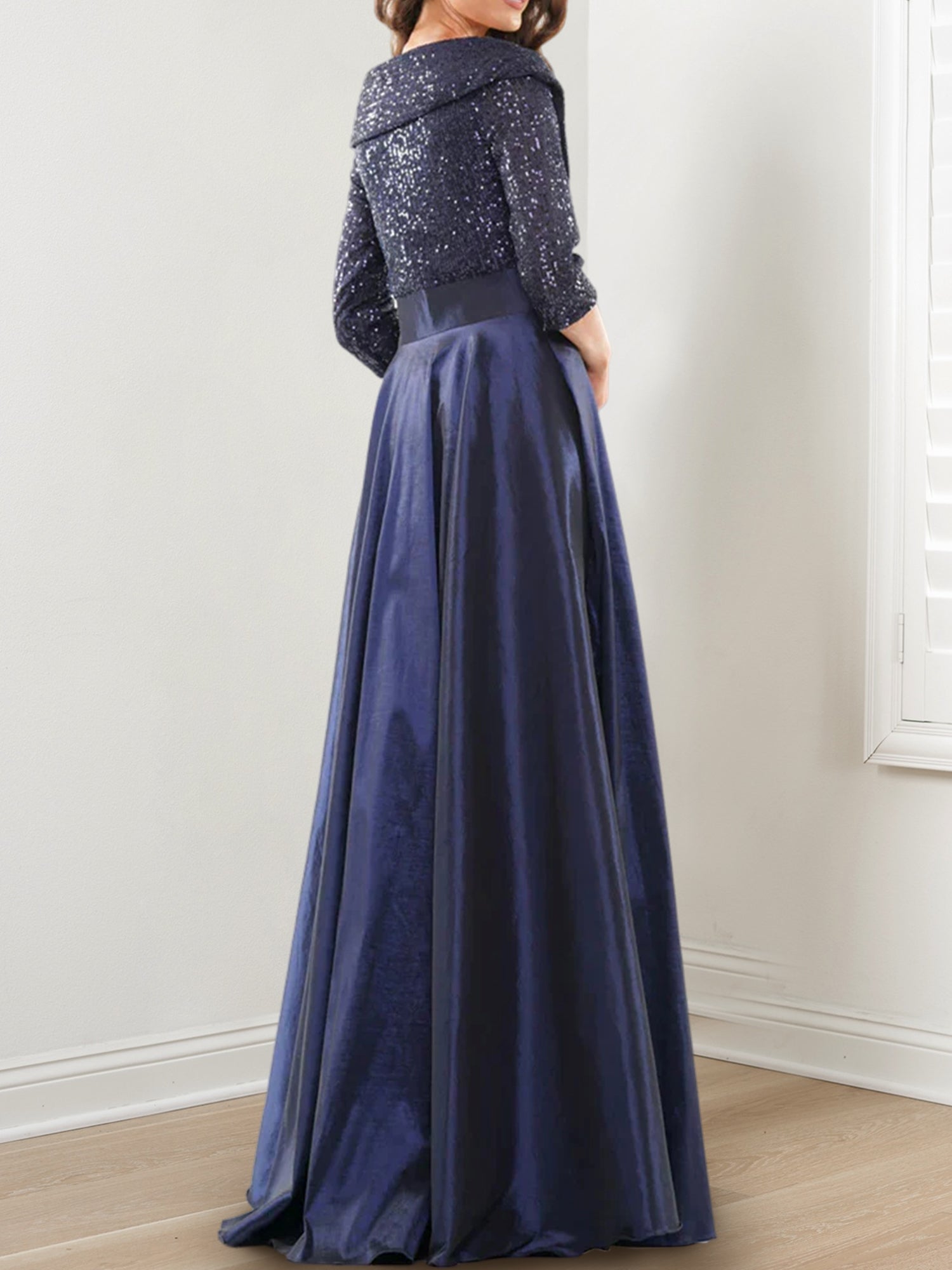 V Neck A Line Gown for the Mother of the Bride