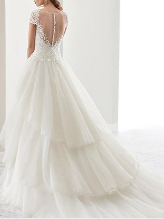 Vintage Bohemian A-Line Wedding Dress with Sleeves