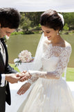 Vintage Long Sleeve Off Shoulder Wedding Dress New Arrival Custom Made White Lace Bridal Gowns