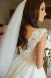 Vintage Spaghetti Strap Lace Bridal Gown A-Line Tulle Custom Made Wedding Dress