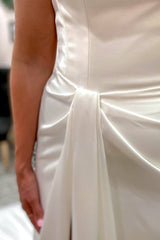 Vintage Sweetheart Floor-length Backless Satin Mermaid Wedding Dress With Split