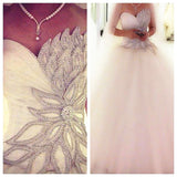 White Crystal Attractive Bridal Dresses Sexy Luxurious Stunning Ball Gowns