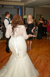 White Lace Sexy Mermaid Plus Size Wedding Dress Half Sleeve Custom Made Bridal Gown