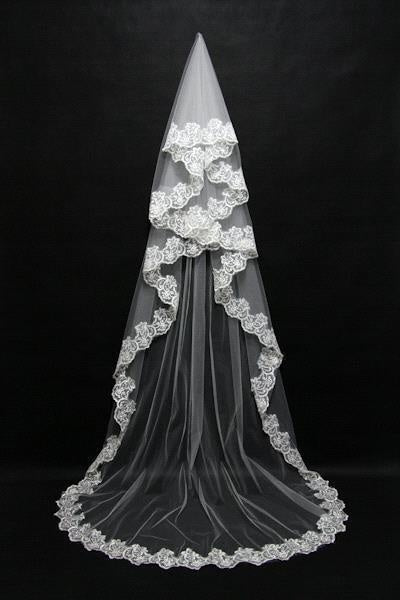 White Lace Wedding Veil
