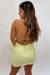 Yellow Homecoming Dresses Sequin One Shoulder Backless Tight Prom Dress