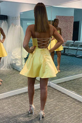 Yellow Homecoming Dresses Simple A Line Prom Dress