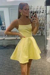 Yellow Homecoming Dresses Simple A Line Prom Dress