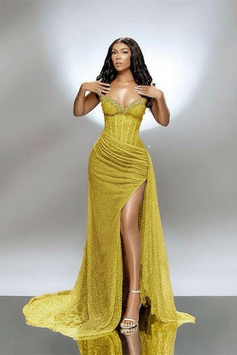 yellow ruffled prom dress Cut-Out Long Ruffled Prom Dress: Juliet JT2508A Yellow / 2